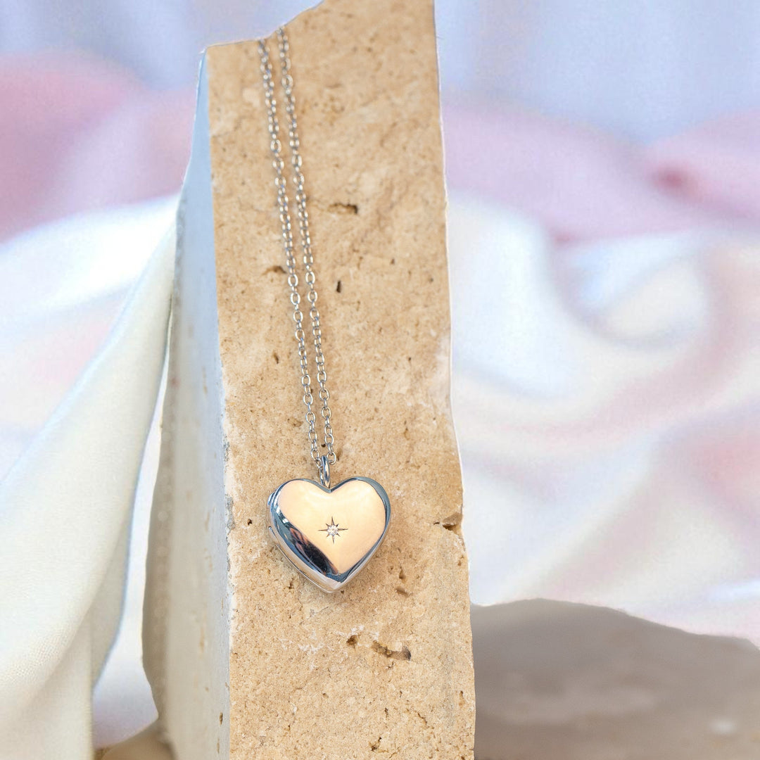 Endless Love Heart Photo Locket - SILVER