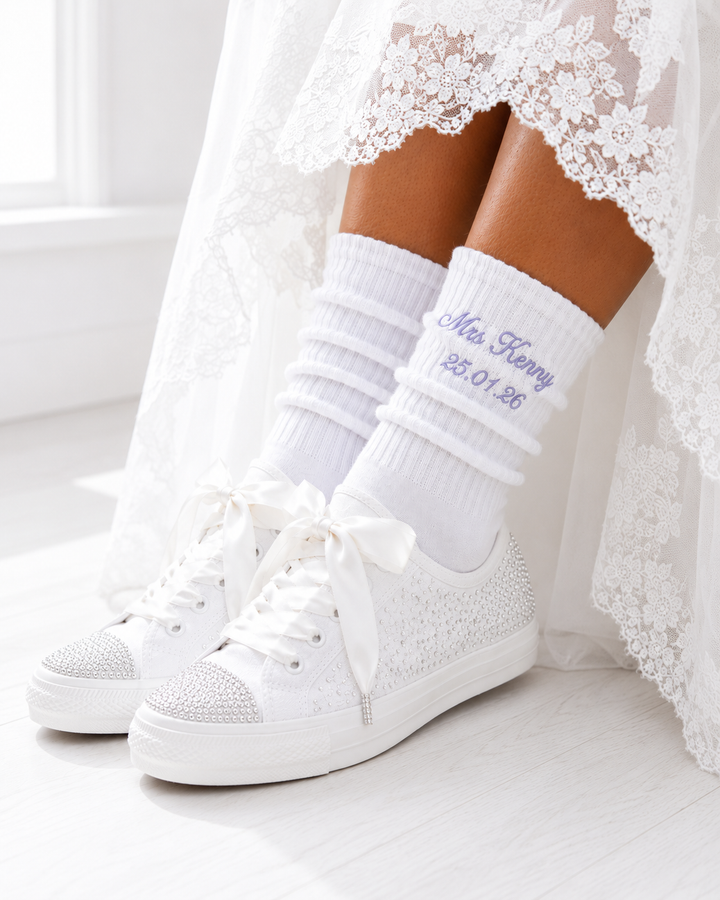 Personalised Embroidered Wedding Socks