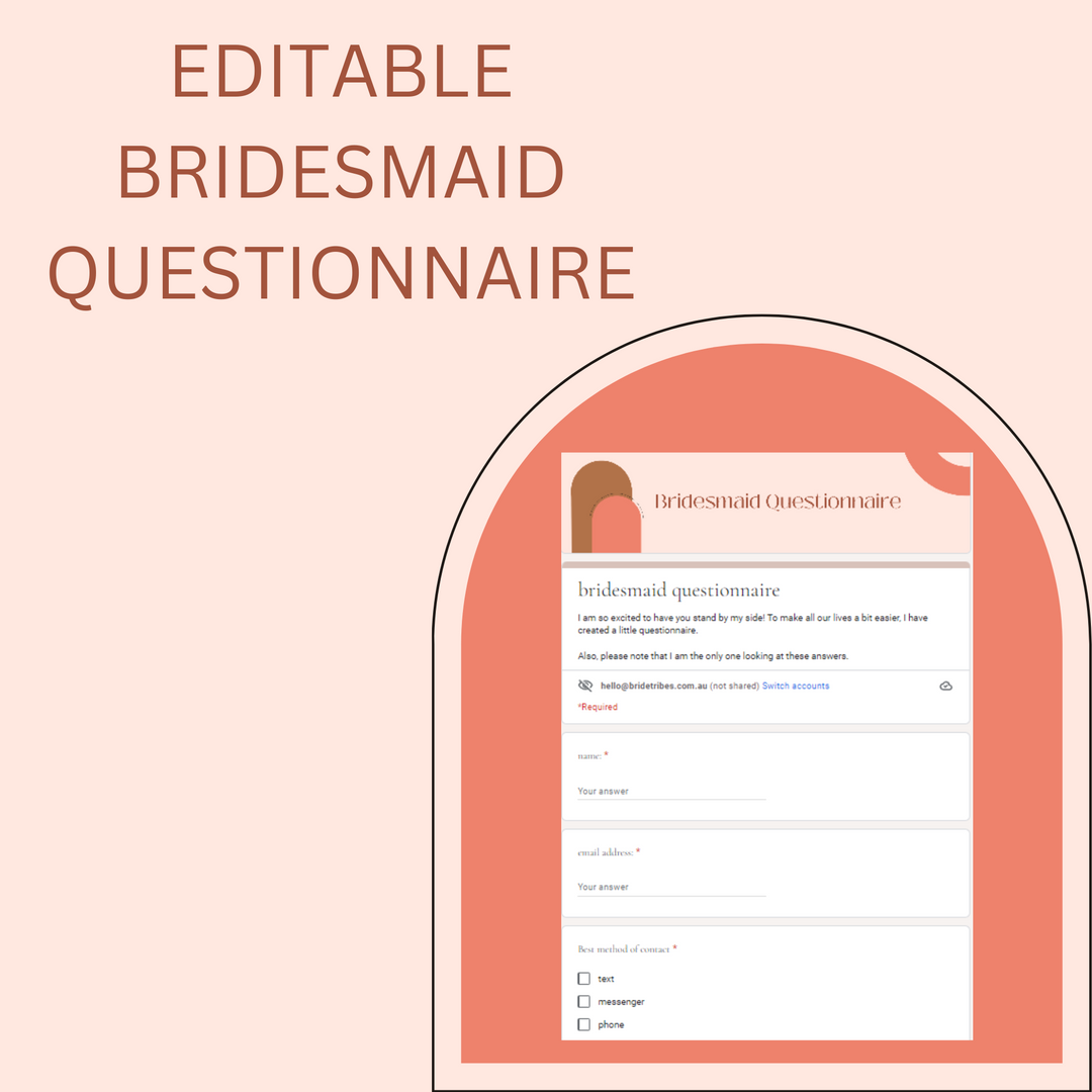 Digital Bridesmaid Questionnaire