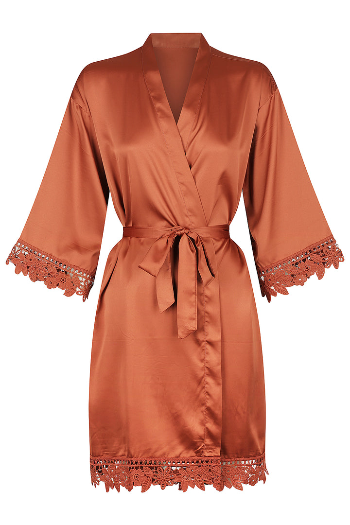 Rosie Lace Bridesmaid Satin Robe