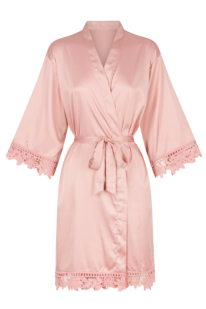 Rosie Lace Bridesmaid Satin Robe