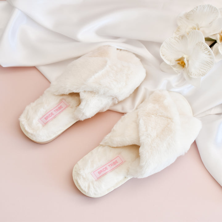 Bride and Bridesmaid Fluffy Slippers
